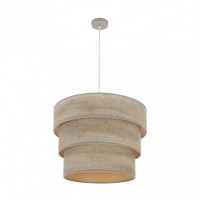 Distribuidor - Lâmpadas Diversas | Colgantes Moderno | COLGANTE TRIPLE SMILE 3XE27 NIQUEL/MADERA GRIS REGX50X50 CM Ref: 175395083